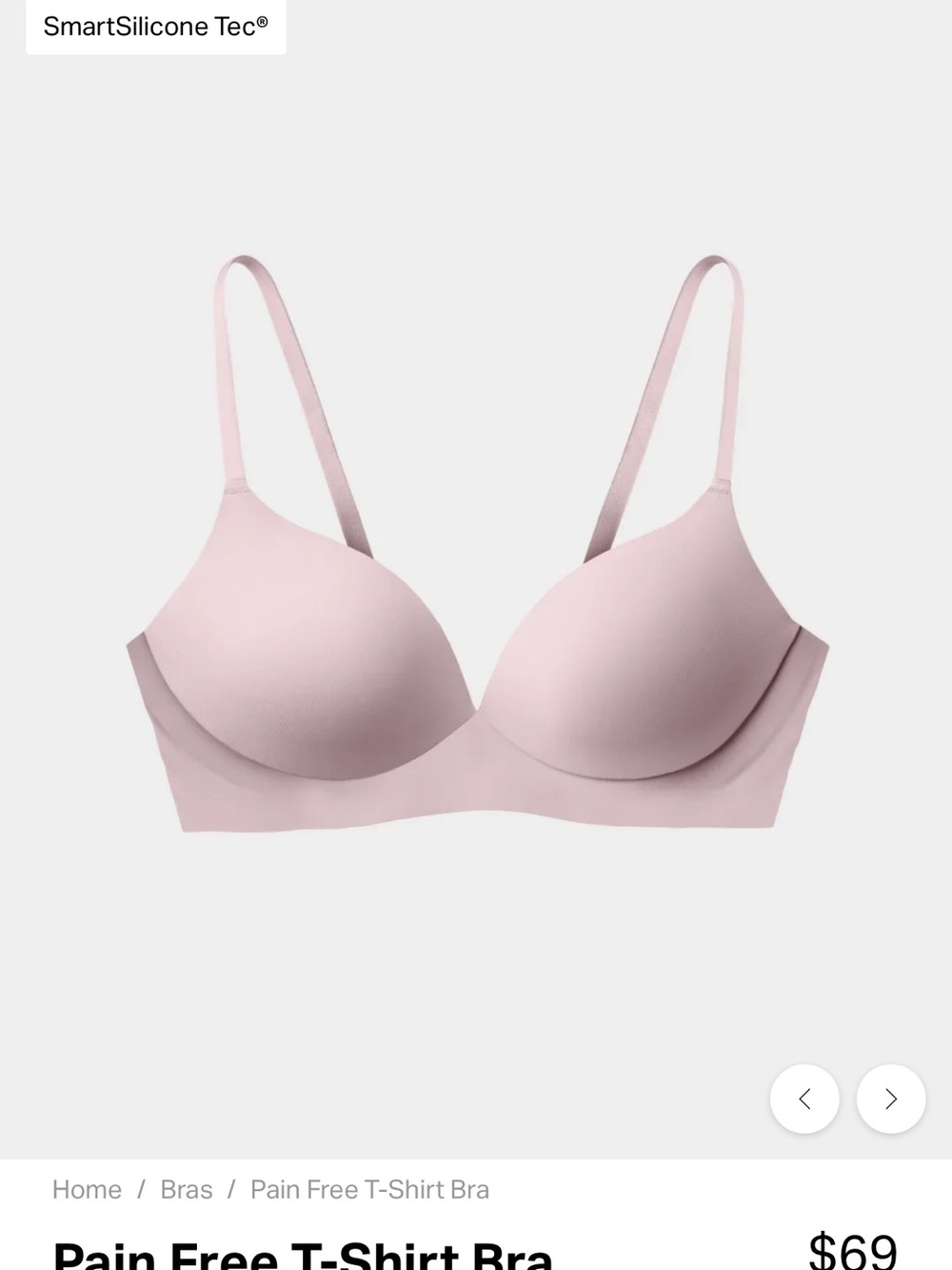 {2 BRAS} Pain-Free T-Shirt Bra - Mauve Pink